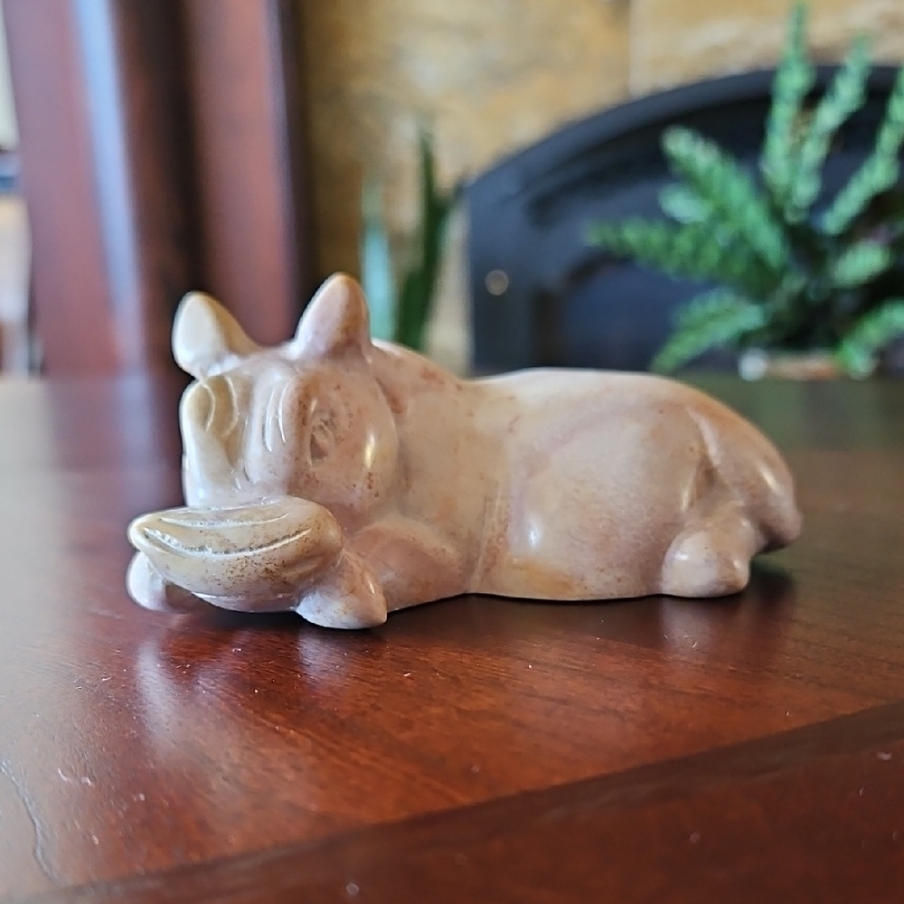 Handcarved "House Hippo" From Kenya, Africa, Soapstone